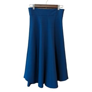Anthropologie Maeve Cobalt Blue Pleated High Waist Flowy Midi Skirt Womens US 4